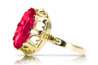Or jaune 14 carats Rubis Anneau Vintage vrc134y